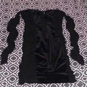 Off The Shoulder Black Suede Dress